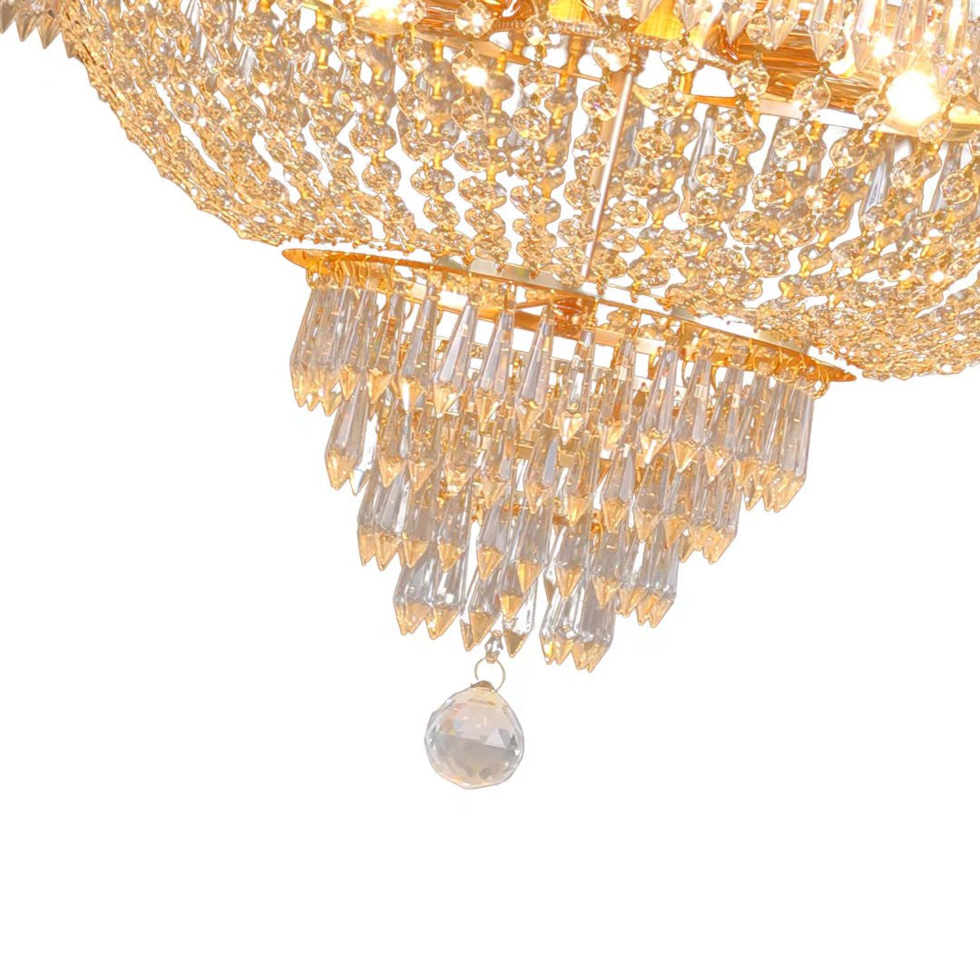 Classy Glam Gold Faux Crystal Chandelier By Homeroots | Chandeliers | Modishstore - 7