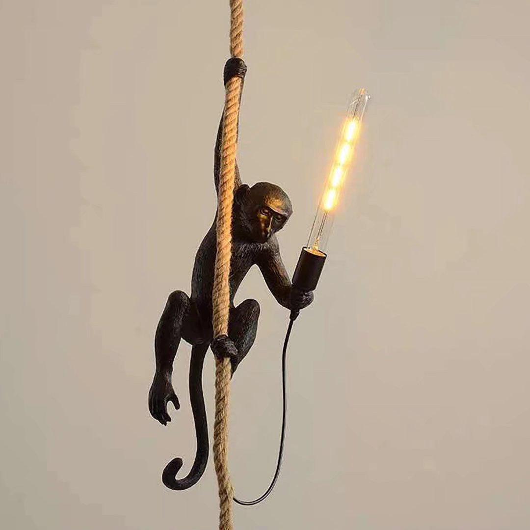 Hanging Monkey on a Rope Pendant Lamp By Homeroots | Pendant Lamps | Modishstore - 2
