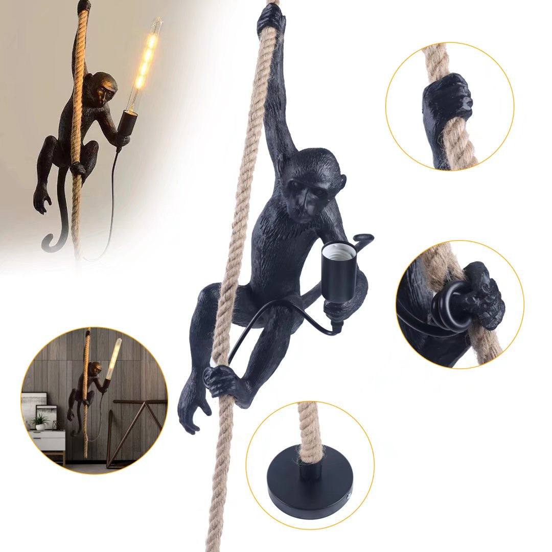 Hanging Monkey on a Rope Pendant Lamp By Homeroots | Pendant Lamps | Modishstore - 6