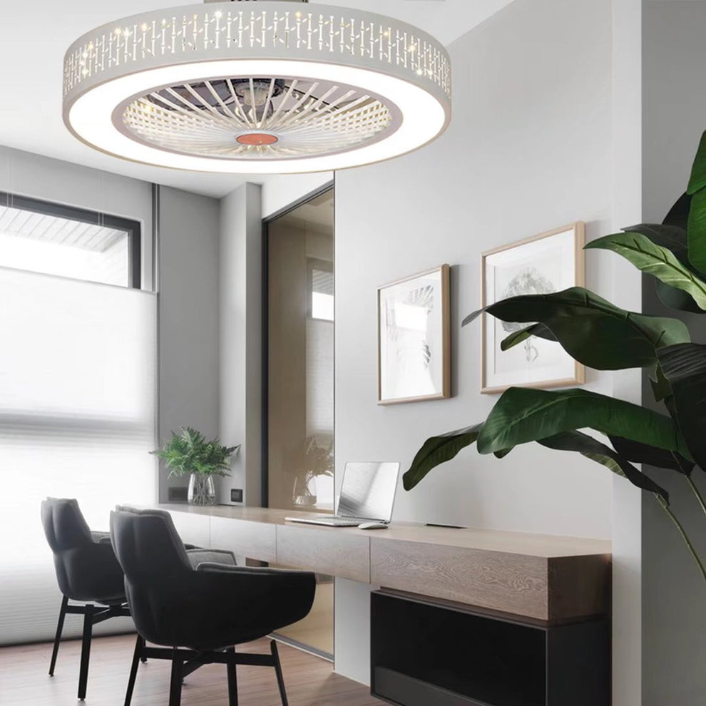 White Luxurious Ceiling Fan and Light By Homeroots | Ceiling Lamps | Modishstore - 3