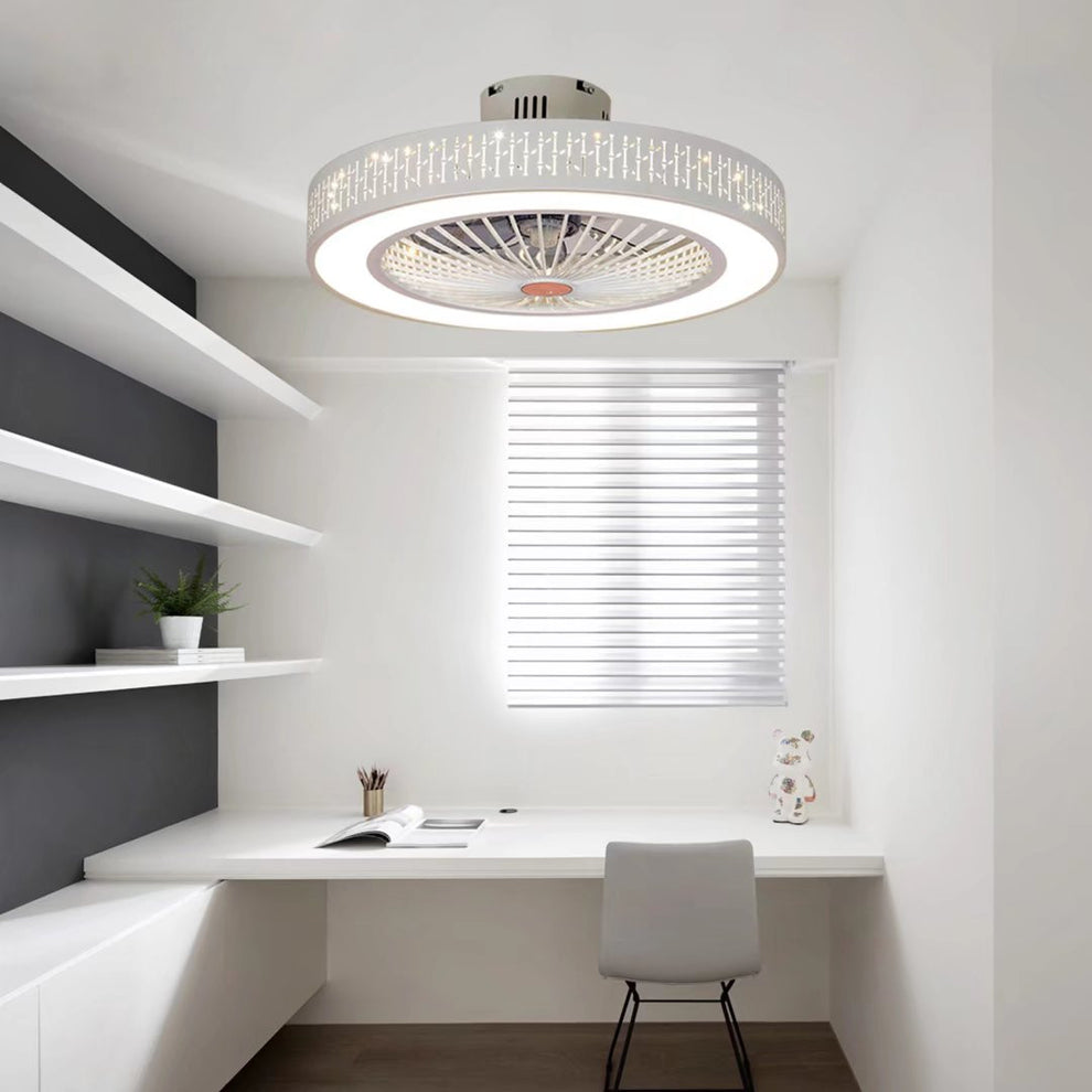 White Luxurious Ceiling Fan and Light By Homeroots | Ceiling Lamps | Modishstore - 4