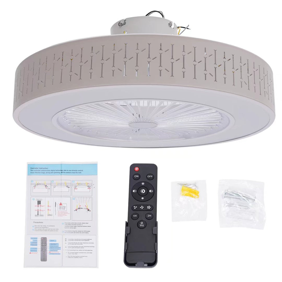 White Luxurious Ceiling Fan and Light By Homeroots | Ceiling Lamps | Modishstore - 7