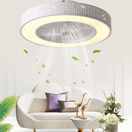 Classy Ceiling Fan And Round LED Lamp By Homeroots | Ceiling Lamps | Modishstore