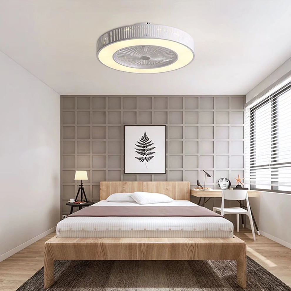 Classy Ceiling Fan And Round LED Lamp By Homeroots | Ceiling Lamps | Modishstore - 4
