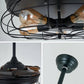 Industrial Caged Ceiling Lamp And Retractable Fan By Homeroots | Ceiling Lamps | Modishstore - 6