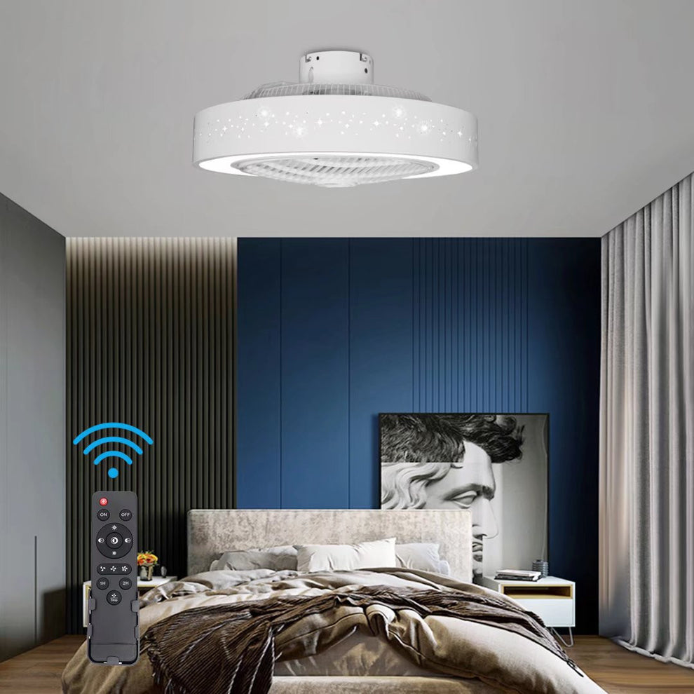 Compact Ceiling Fan and Light With Star Detailing By Homeroots | Ceiling Lamps | Modishstore - 2