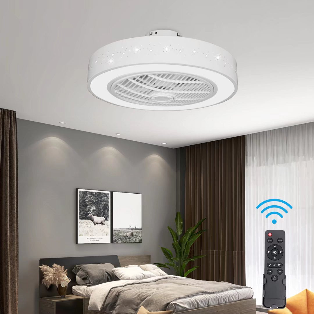 Compact Ceiling Fan and Light With Star Detailing By Homeroots | Ceiling Lamps | Modishstore - 3