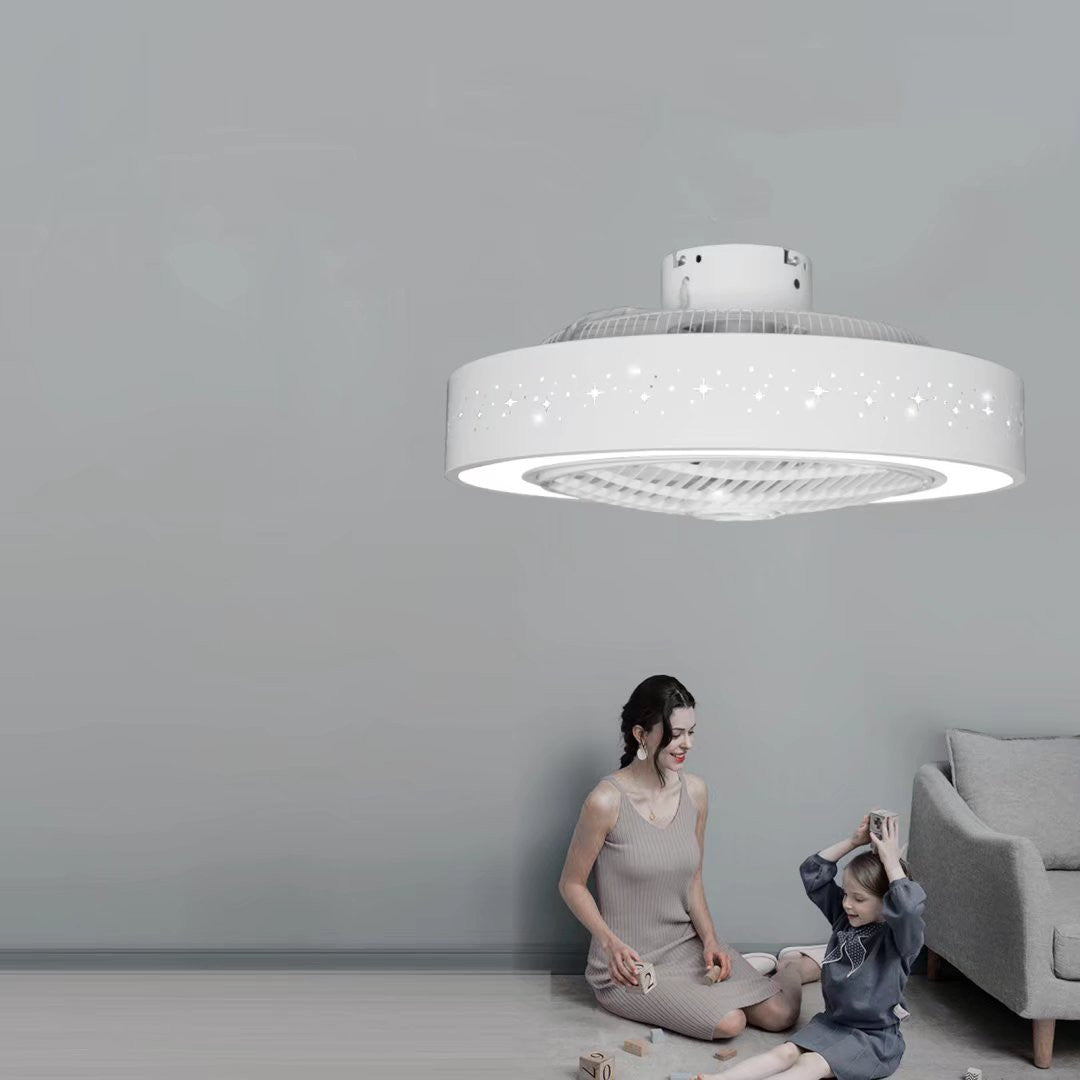 Compact Ceiling Fan and Light With Star Detailing By Homeroots | Ceiling Lamps | Modishstore - 5