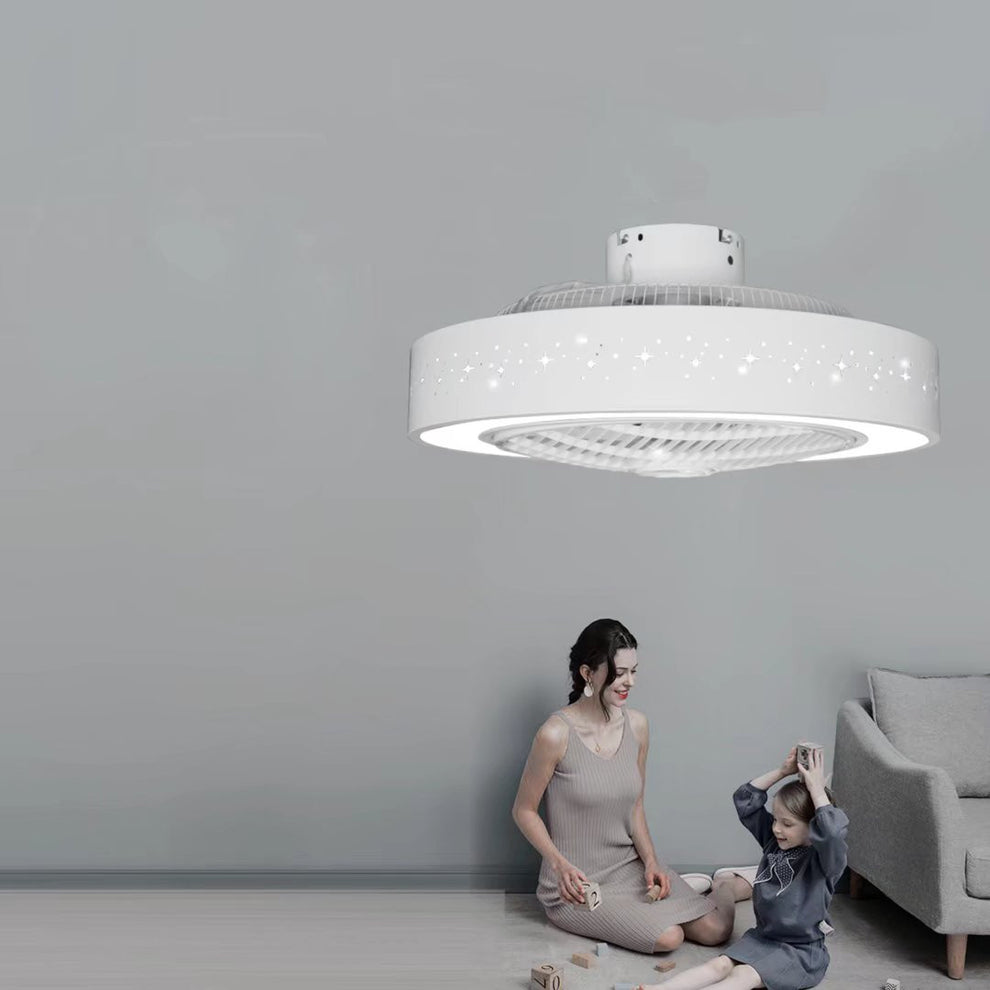 Compact Ceiling Fan and Light With Star Detailing By Homeroots | Ceiling Lamps | Modishstore - 5