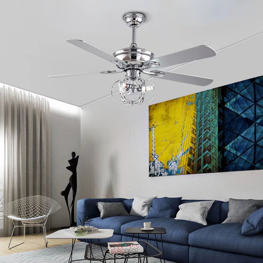 Modern Metal Chandelier Ceiling Fan By Homeroots | Ceiling Lamps | Modishstore
