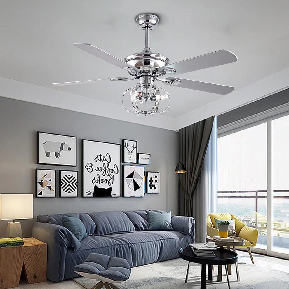 Modern Metal Chandelier Ceiling Fan By Homeroots | Ceiling Lamps | Modishstore - 2