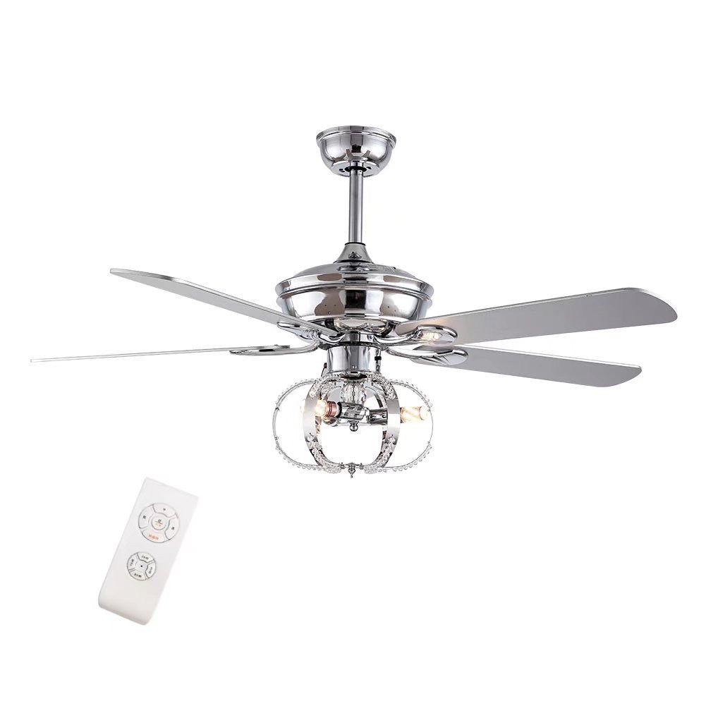 Modern Metal Chandelier Ceiling Fan By Homeroots | Ceiling Lamps | Modishstore - 5