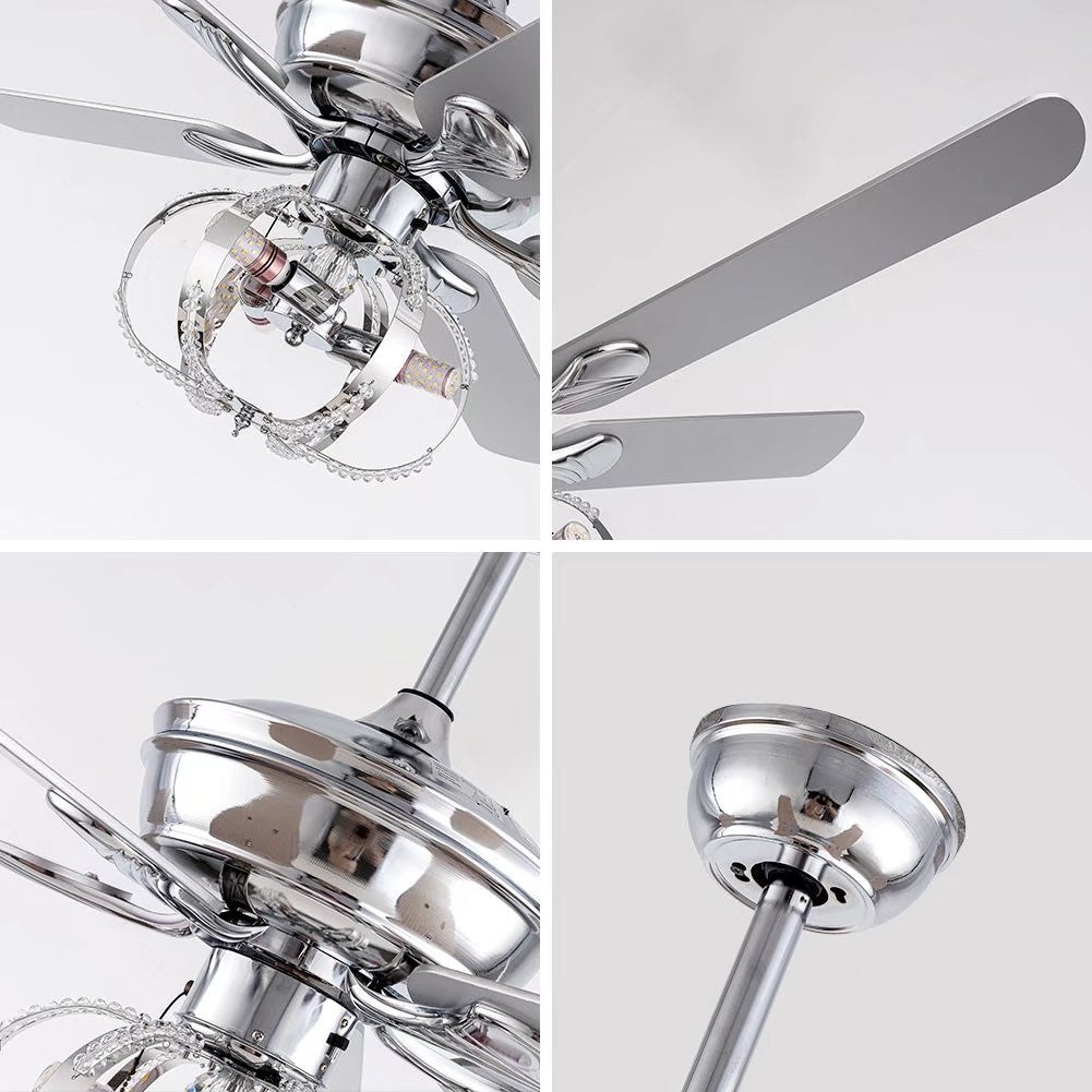 Modern Metal Chandelier Ceiling Fan By Homeroots | Ceiling Lamps | Modishstore - 6