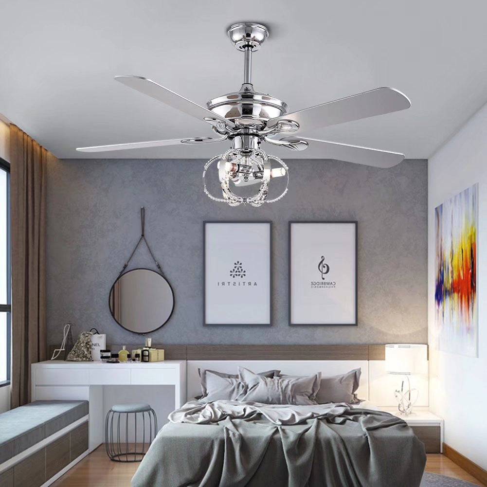 Modern Metal Chandelier Ceiling Fan By Homeroots | Ceiling Lamps | Modishstore - 9