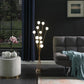 46" Golden Chrome Contemporary Multi Light LED Floor Lamp By Homeroots | Floor Lamps | Modishstore - 3