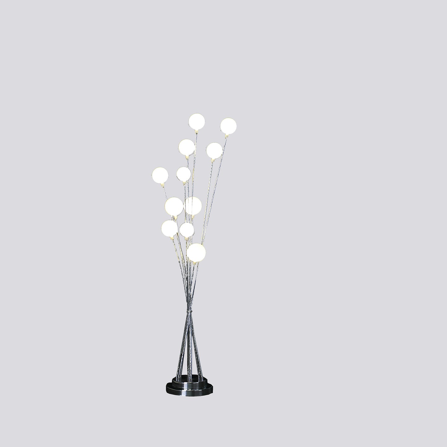 46" Golden Chrome Contemporary Multi Light LED Floor Lamp By Homeroots | Floor Lamps | Modishstore - 8