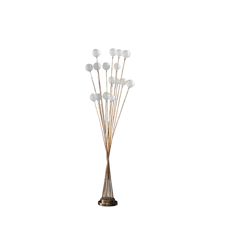 62" Golden Chrome Contemporary Multi Light LED Floor Lamp By Homeroots | Floor Lamps | Modishstore - 2