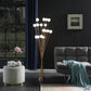 62" Golden Chrome Contemporary Multi Light LED Floor Lamp By Homeroots | Floor Lamps | Modishstore - 3