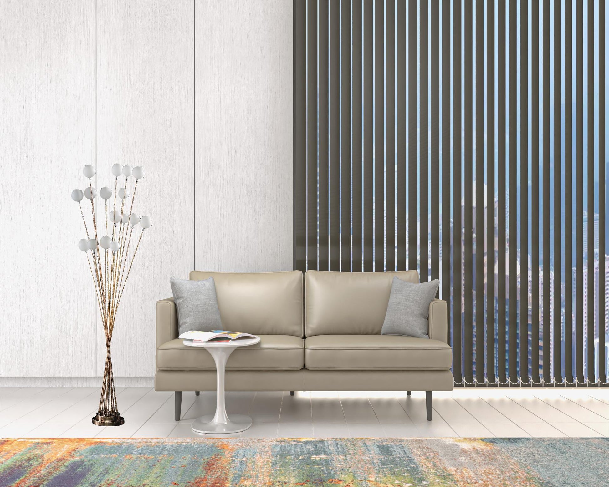 62" Golden Chrome Contemporary Multi Light LED Floor Lamp By Homeroots | Floor Lamps | Modishstore - 7