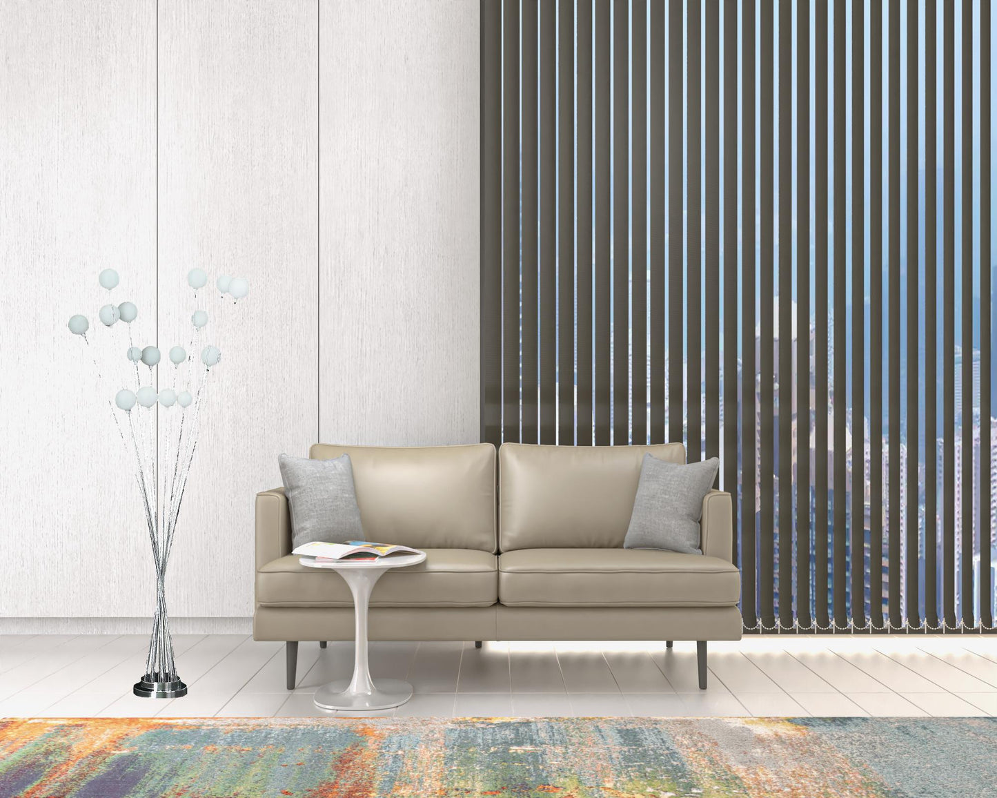 62" Golden Chrome Contemporary Multi Light LED Floor Lamp By Homeroots | Floor Lamps | Modishstore - 14