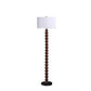 61" Dark Cherry Black Faux Wood Bubble Floor Lamp With White Drum Shade By Homeroots | Floor Lamps | Modishstore