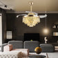 Luxurious Gold Crystal Chandelier Ceiling Fan By Homeroots | Ceiling Lamps | Modishstore - 2