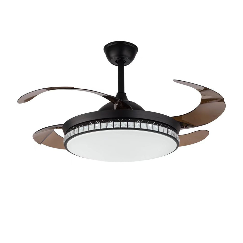 Stylish Black Chandelier With Retractable Blades By Homeroots | Chandeliers | Modishstore - 6