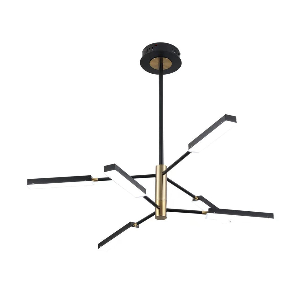 Asymmetric Black and Gold Six Light Ceiling Light By Homeroots | Chandeliers | Modishstore - 6