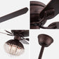 Antiqued Brown and Faux Crystal Chandelier Ceiling Fan By Homeroots | Ceiling Lamps | Modishstore - 6