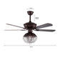 Antiqued Brown and Faux Crystal Chandelier Ceiling Fan By Homeroots | Ceiling Lamps | Modishstore - 7