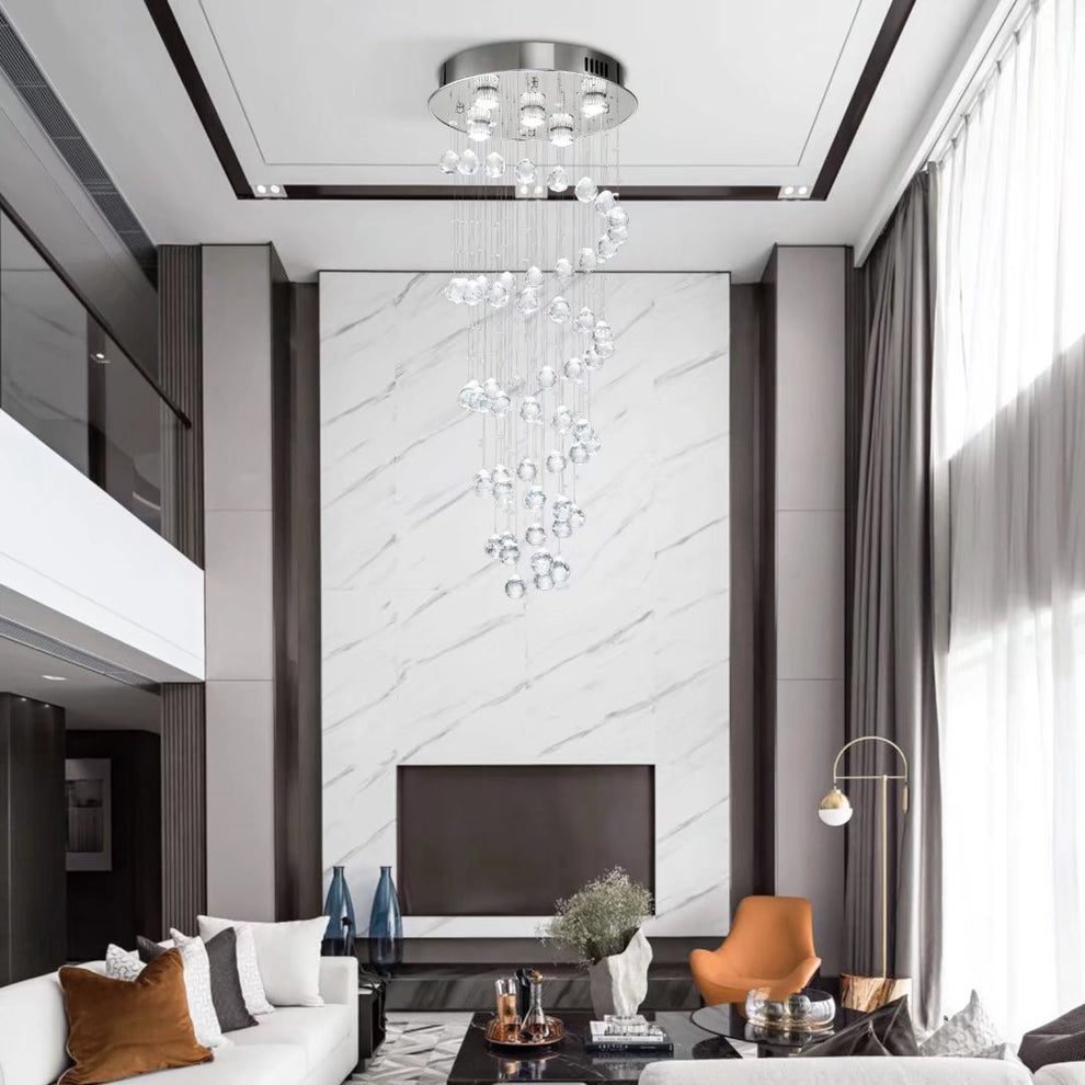 Stylish Spiral Faux Crystal Chandelier Light By Homeroots | Chandeliers | Modishstore - 5