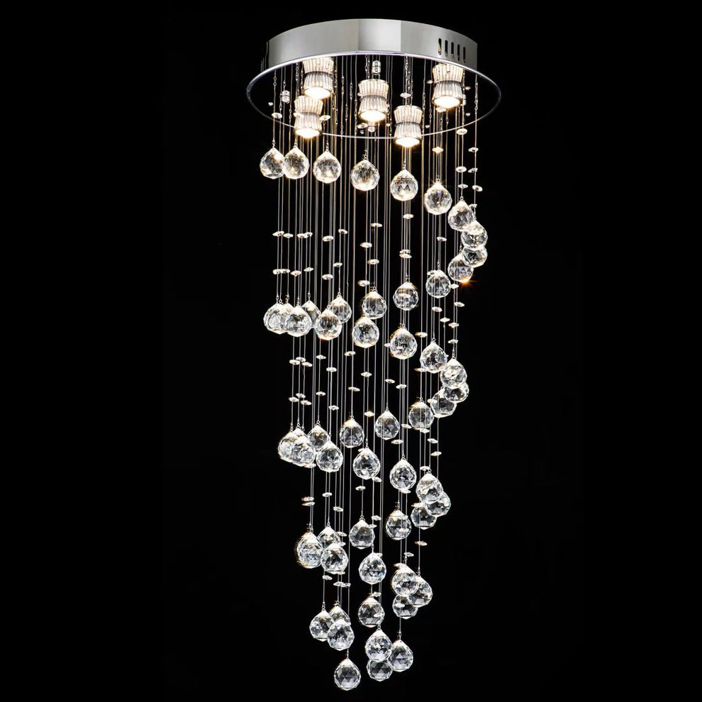 Stylish Spiral Faux Crystal Chandelier Light By Homeroots | Chandeliers | Modishstore - 6