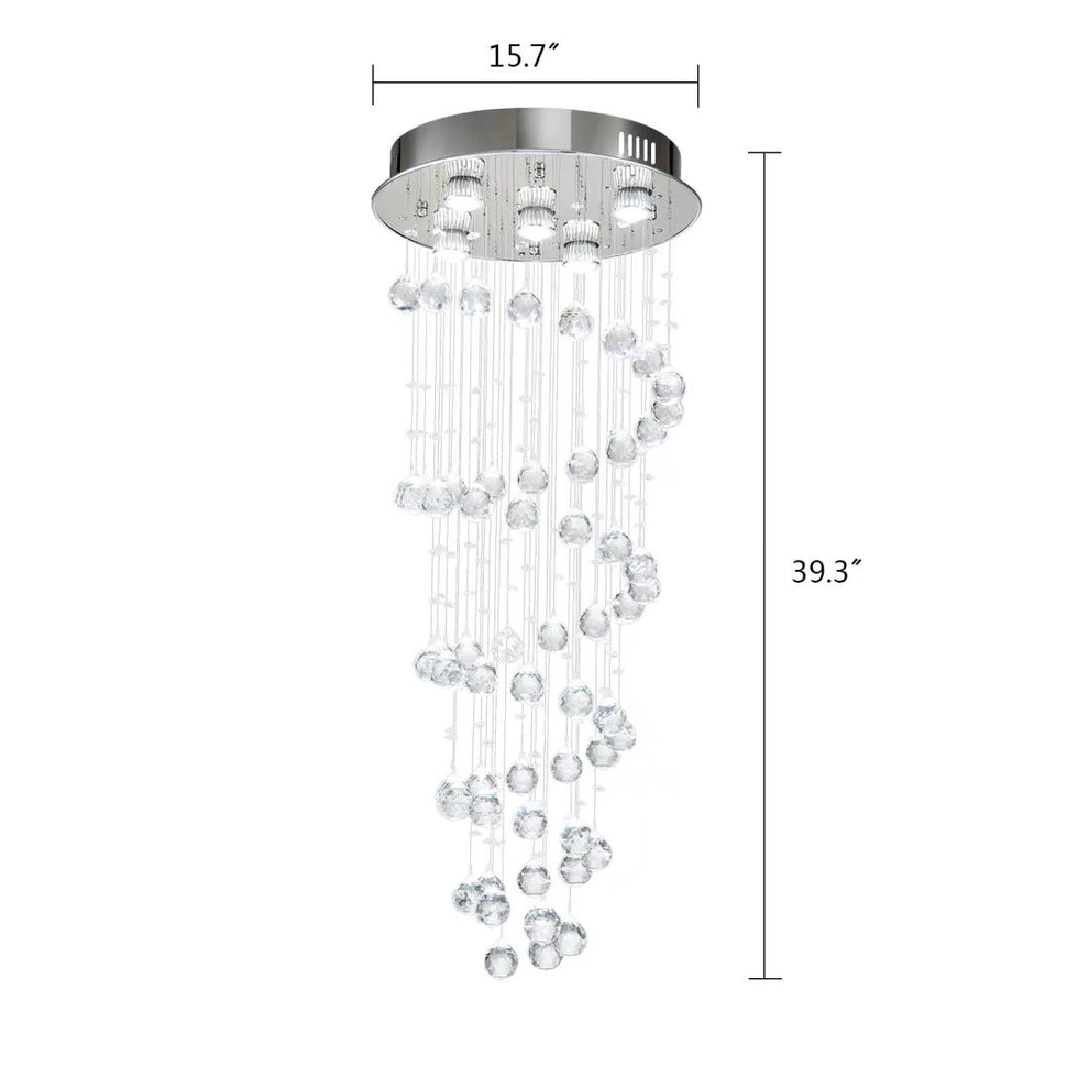 Stylish Spiral Faux Crystal Chandelier Light By Homeroots | Chandeliers | Modishstore - 7