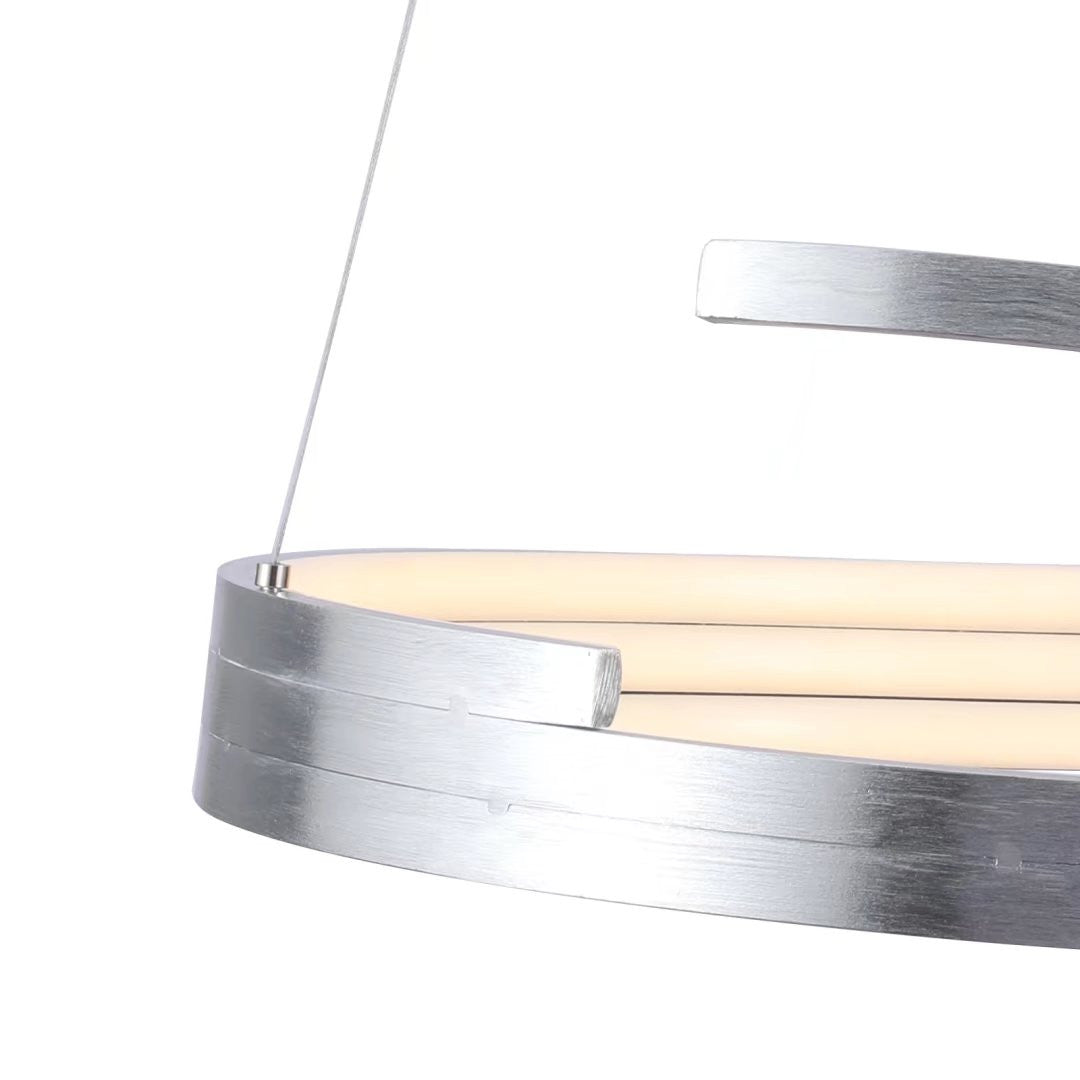 Contemporary Silver LED Circular Spiral Chandelier By Homeroots | Chandeliers | Modishstore - 9