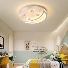 White Contemporary Acrylic Moon And Stars Ceiling Lamp By Homeroots