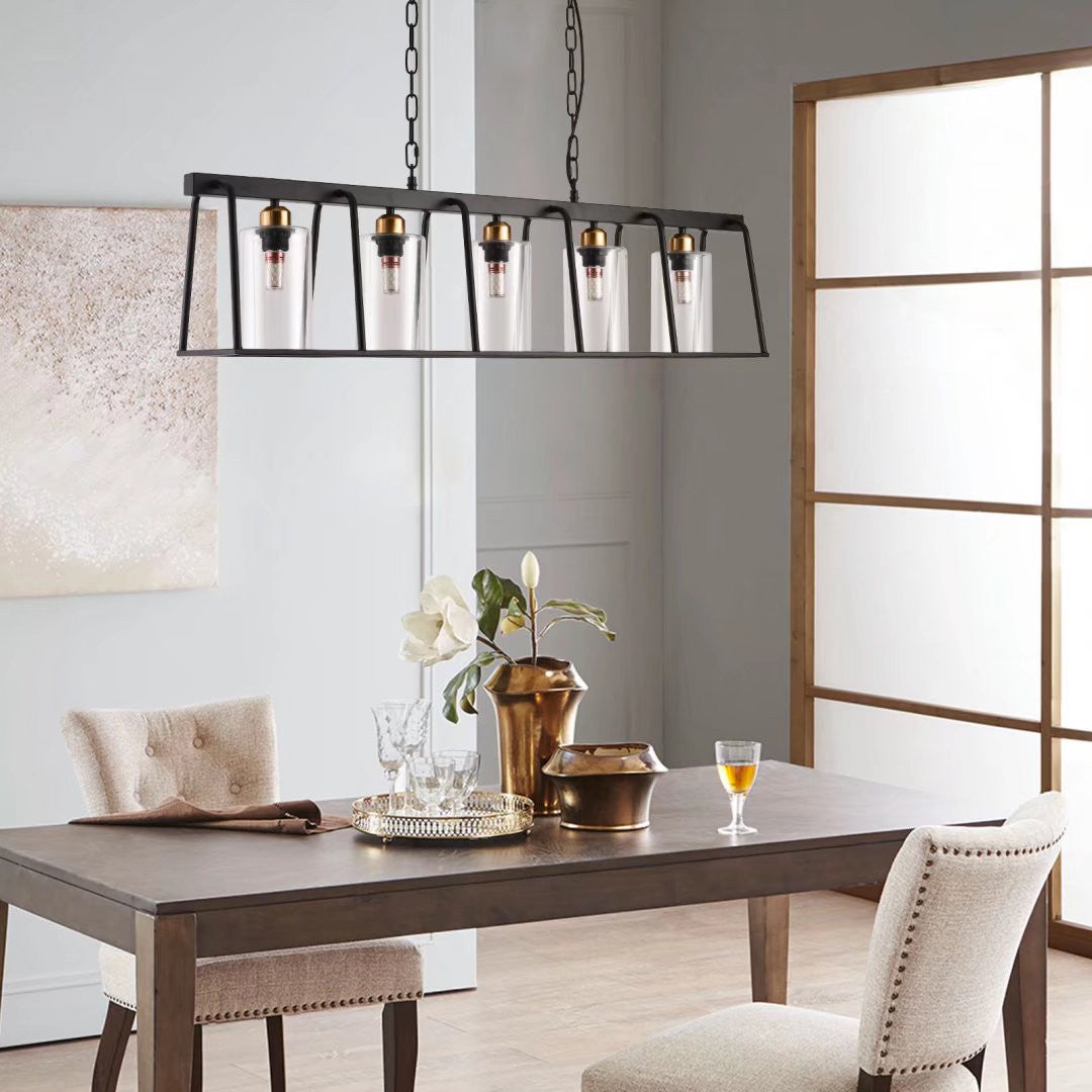 Black Modern Farmhouse Five Light Hanging Chandelier By Homeroots- do not publish | Chandeliers | Modishstore - 3