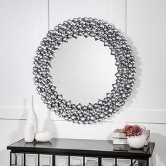 Round Diamond Jeweled Wall Mirror By Homeroots