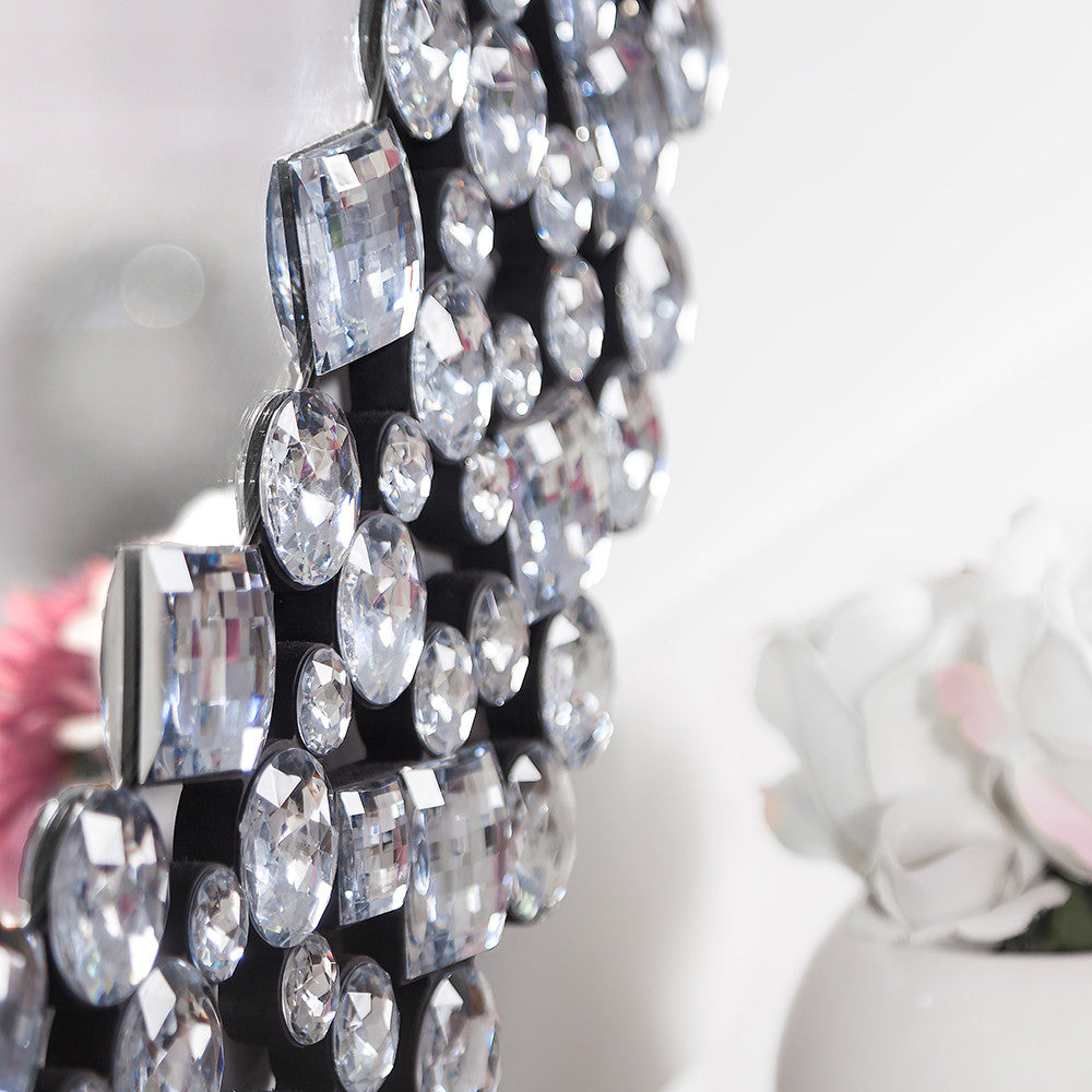 Round Diamond Jeweled Wall Mirror By Homeroots | Mirrors | Modishstore - 5