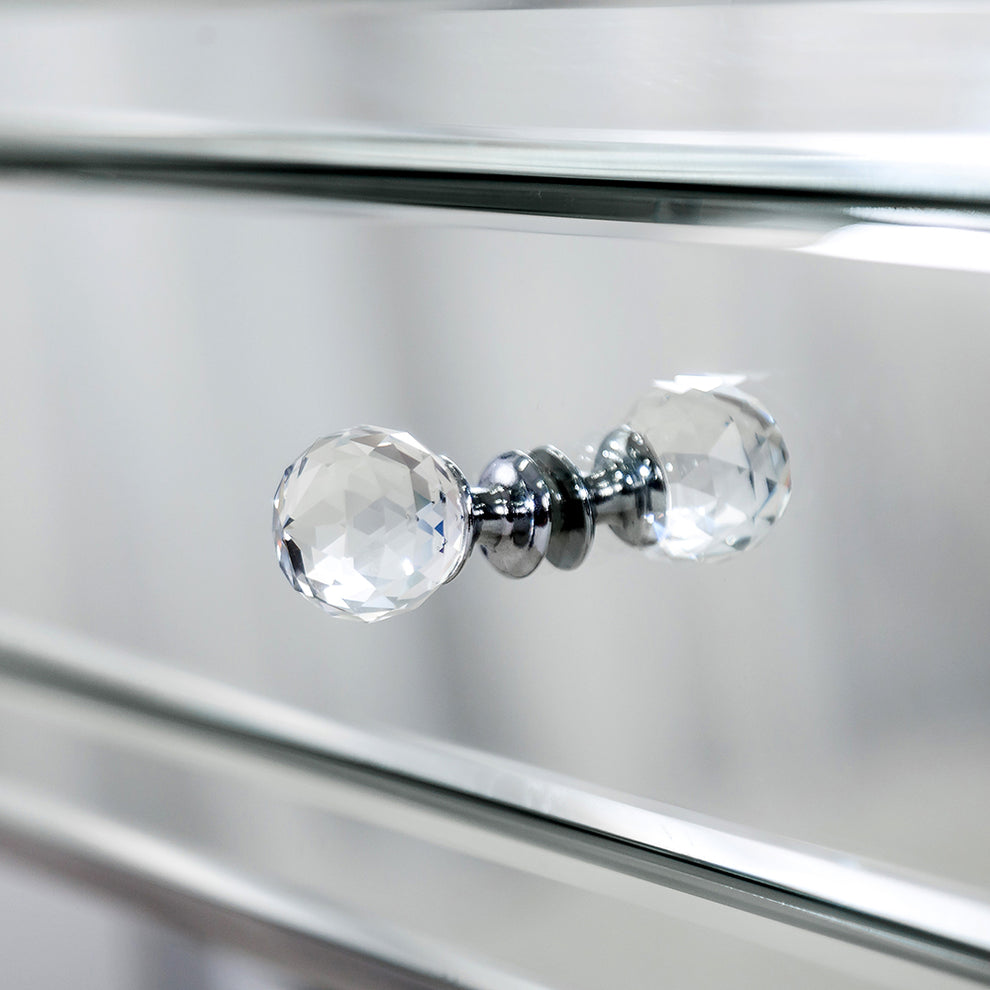 Mirrored Silver Finish Nightstand Drawer By Homeroots | Nightstands | Modishstore - 4