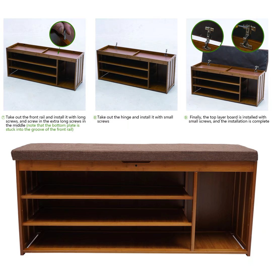 Stylish Brown Wood Shoe Rack And Bench By Homeroots | Shelves & Shelving Units | Modishstore - 5
