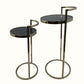 Set Of Two 27" Gold And Black Stone Round Nested Tables By Homeroots | End Tables | Modishstore - 3