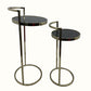 Set Of Two 27" Gold And Black Stone Round Nested Tables By Homeroots | End Tables | Modishstore - 4