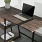 Modern Geo Oak Home Office Table With Storage Shelves By Homeroots | Desks | Modishstore - 2