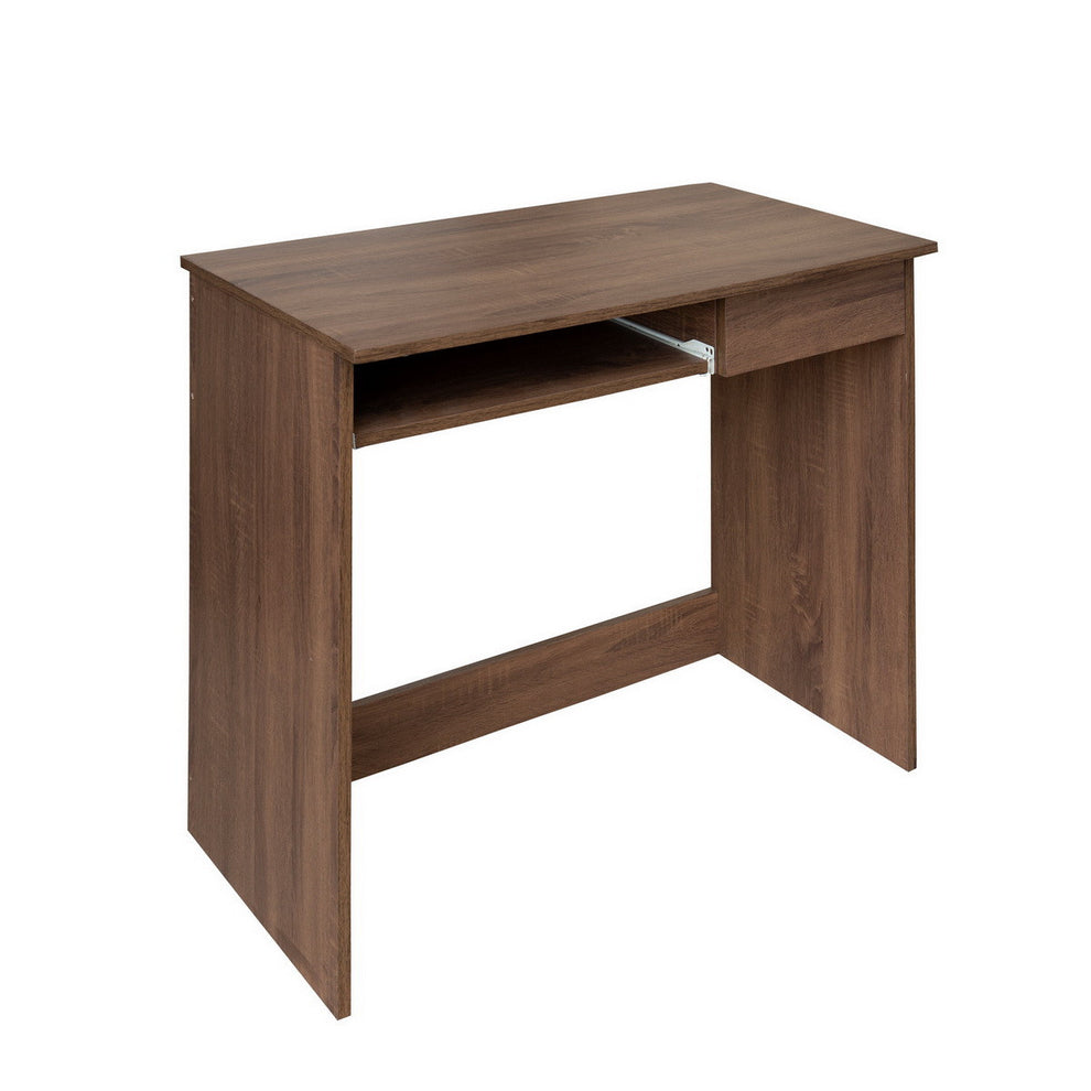 Minimalist Walnut Computer Table with Keyboard Tray By Homeroots | Desks | Modishstore - 3