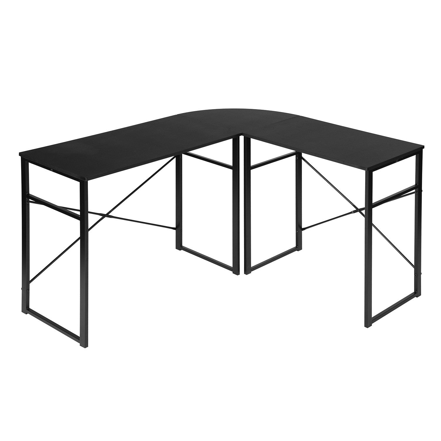 Modern Geo Black L Shape Computer Table By Homeroots | Desks | Modishstore - 2