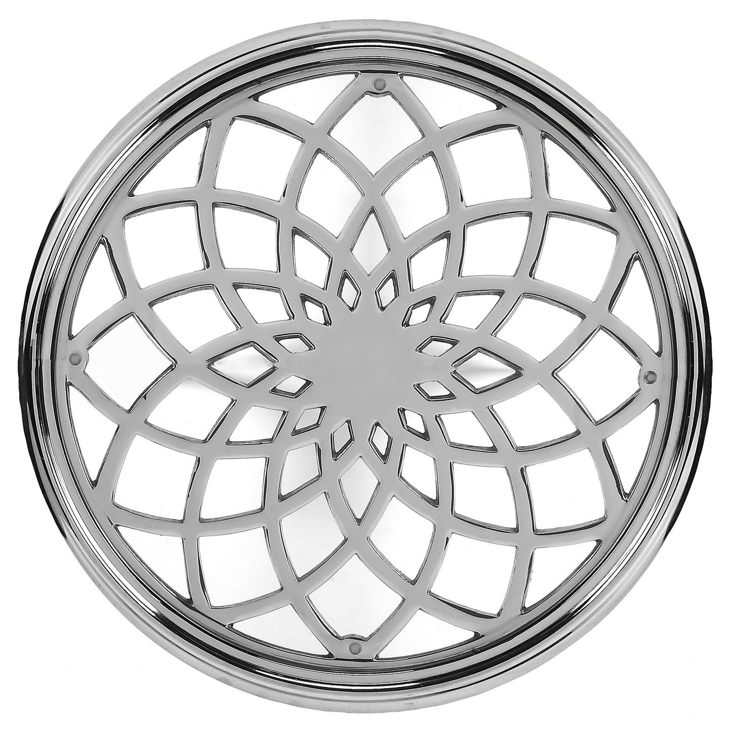 26" Silver Aluminum Open Lattice Round Top End Table By Homeroots | End Tables | Modishstore - 3