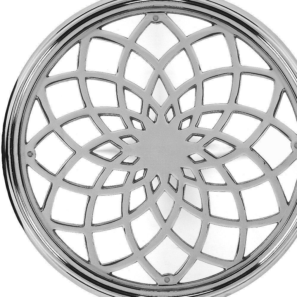 26" Silver Aluminum Open Lattice Round Top End Table By Homeroots | End Tables | Modishstore - 5