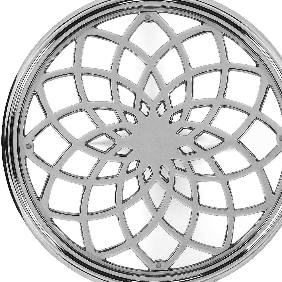 26" Silver Aluminum Open Lattice Round Top End Table By Homeroots | End Tables | Modishstore - 5