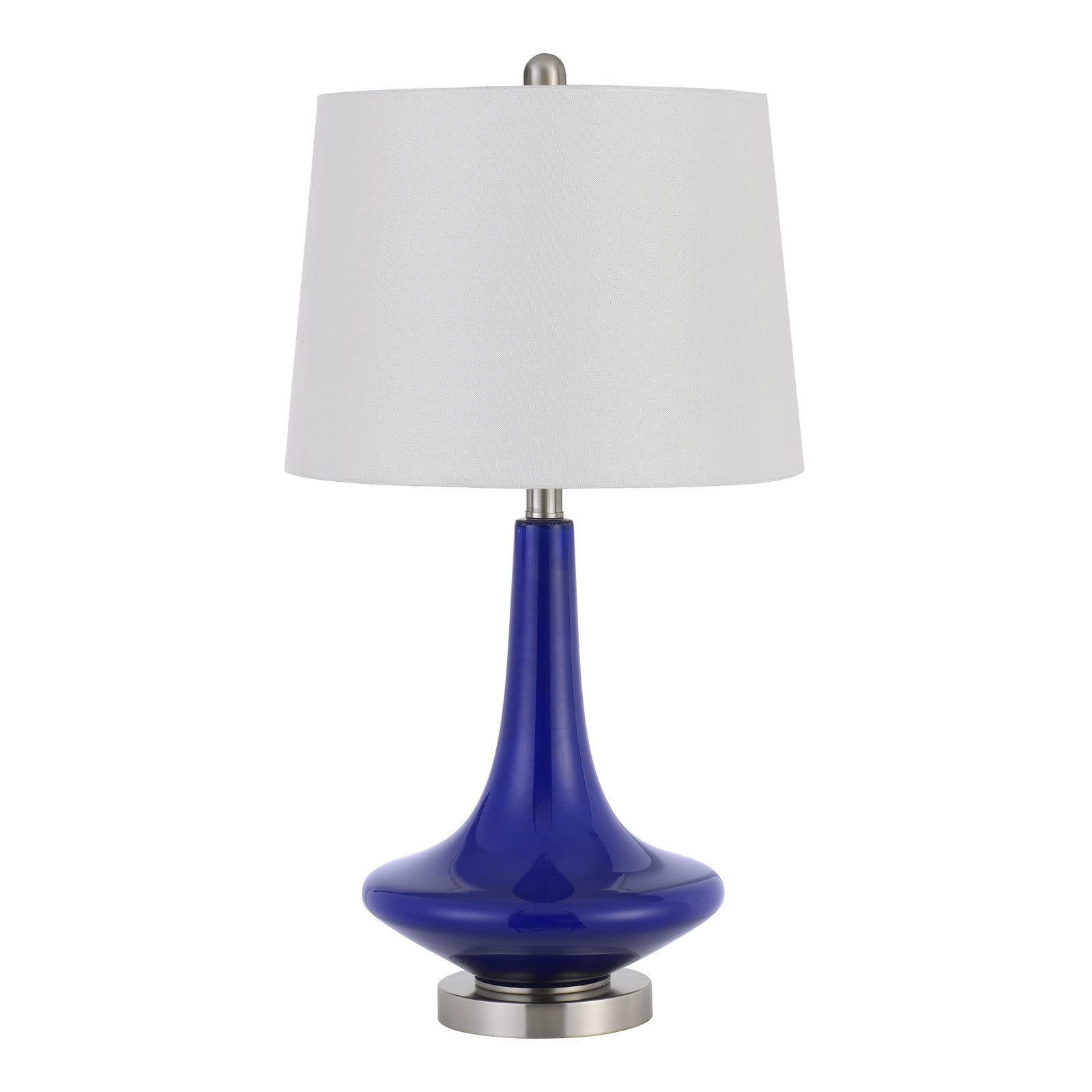 Set of Two 26” Navy Blue Glass Table Lamps By Homeroots | Table Lamps | Modishstore