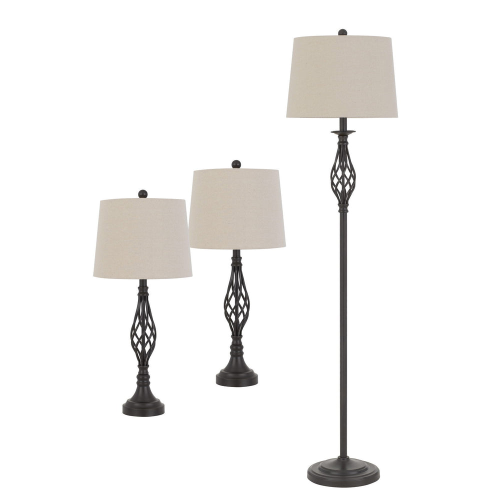 Set of Three Retro Metal Floor and Table Lamp Set By Homeroots | Table Lamps | Modishstore - 2